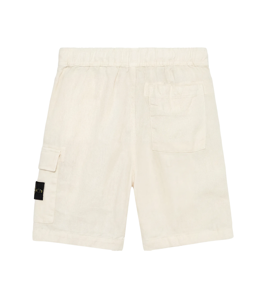 Stone Island Junior Logo Patch Shorts in Beige