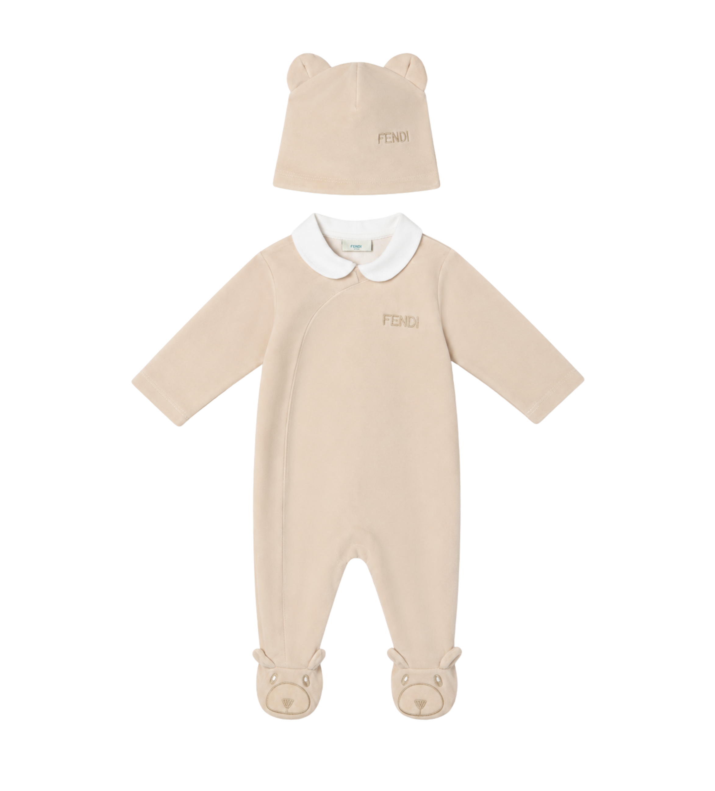 Baby Playsuit & Hat Set Beige