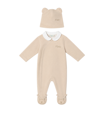 Baby Playsuit & Hoedenset Beige