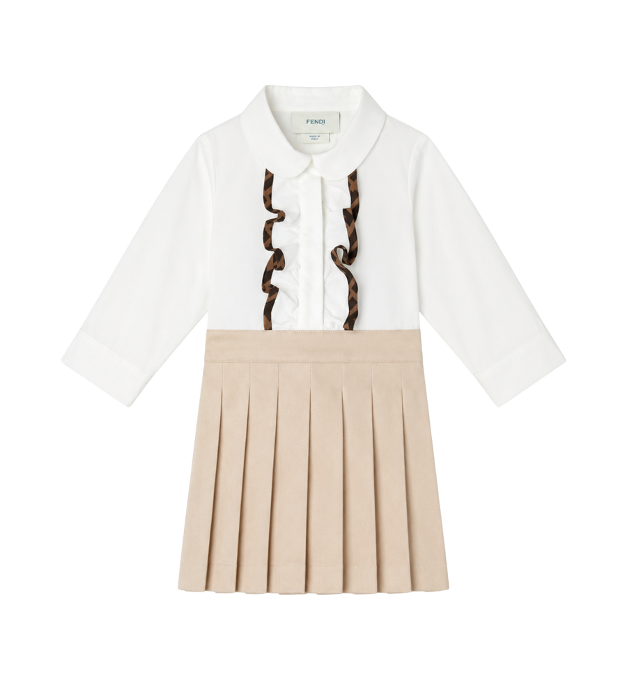 Kids Dress White/Beige