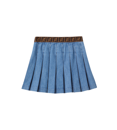 Kids Denim Plooirok Blauw