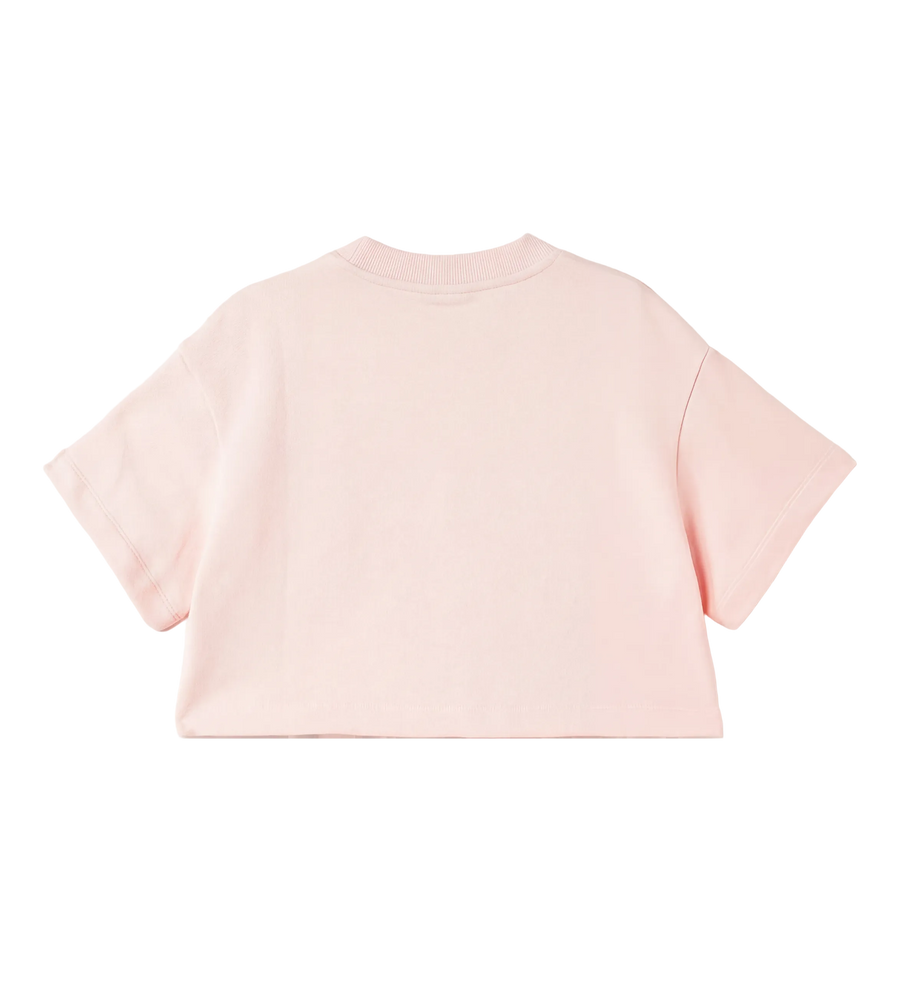 Fendi Kids Felpa Logo Print T-Shirt in Pink