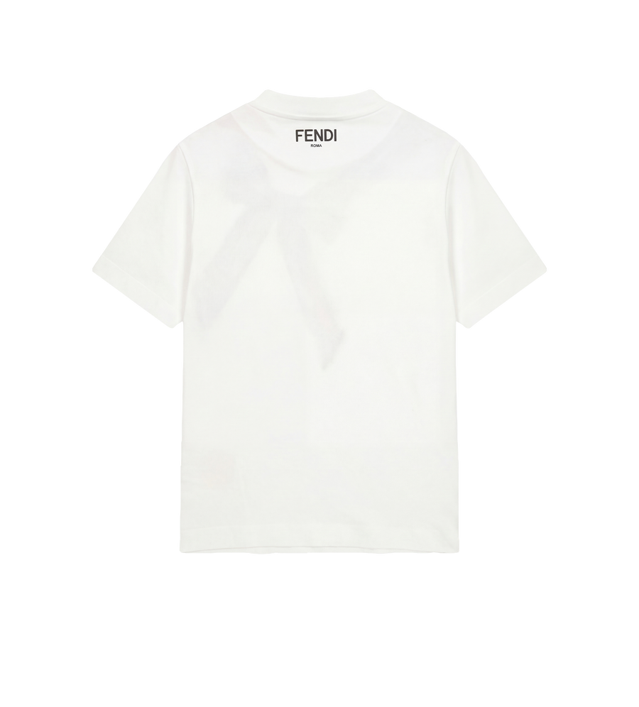 Fendi Kids Bow Print T-Shirt in White