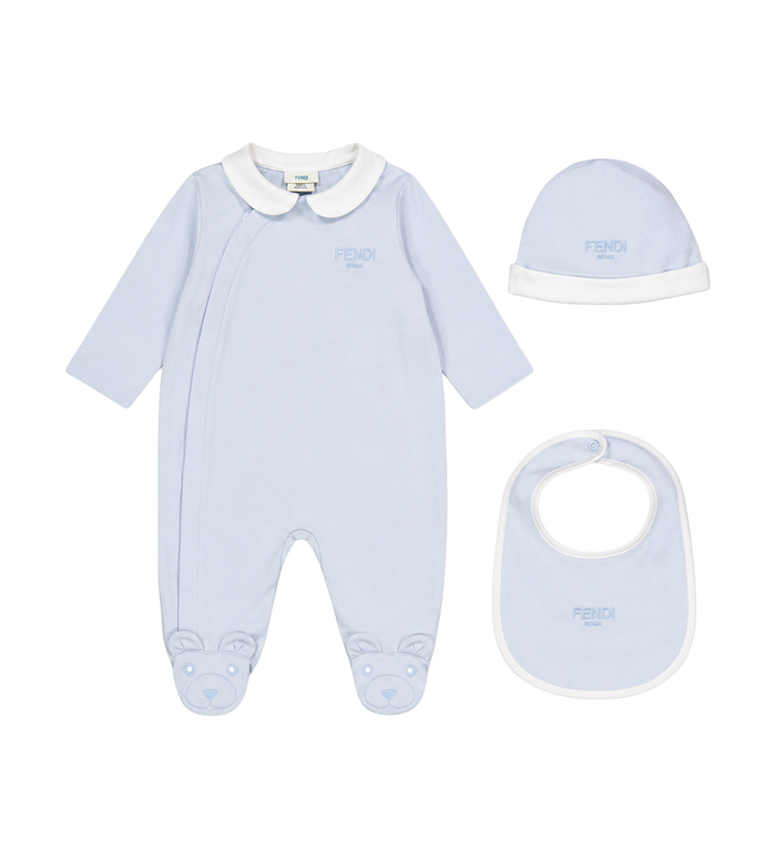 Fendi Kids Driedelige Baby Set in Blauw
