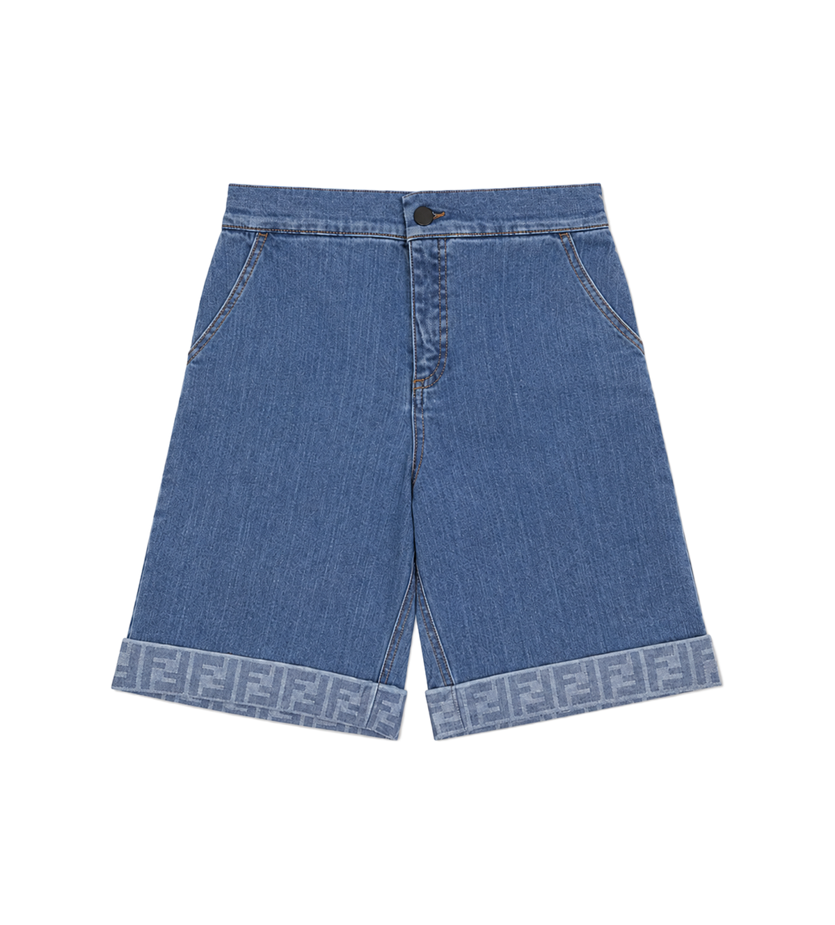 Kids FF Motif Denim Shorts in Blue