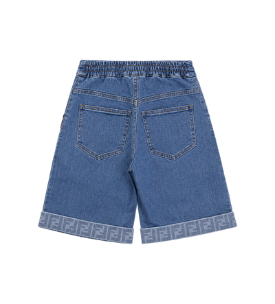 Kids FF Motif Denim Shorts in Blue