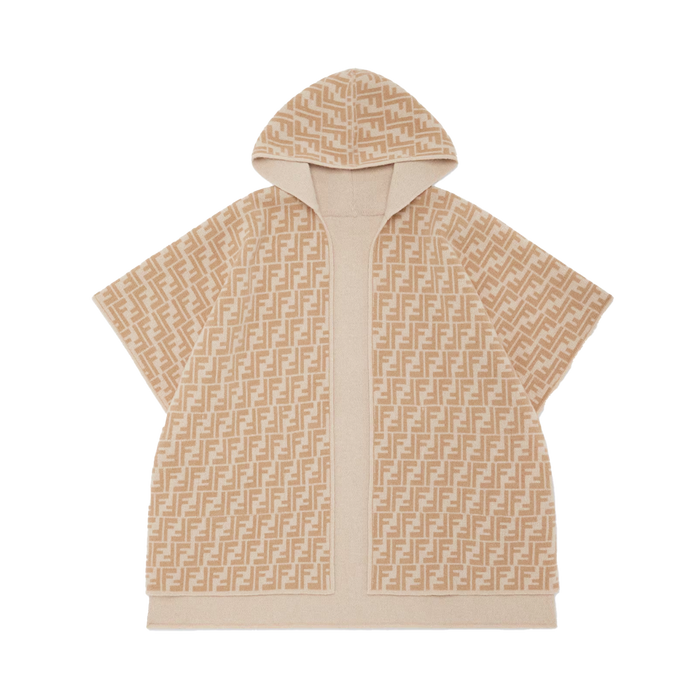 Kids Omkeerbare Jersey Junior Cape in Beige