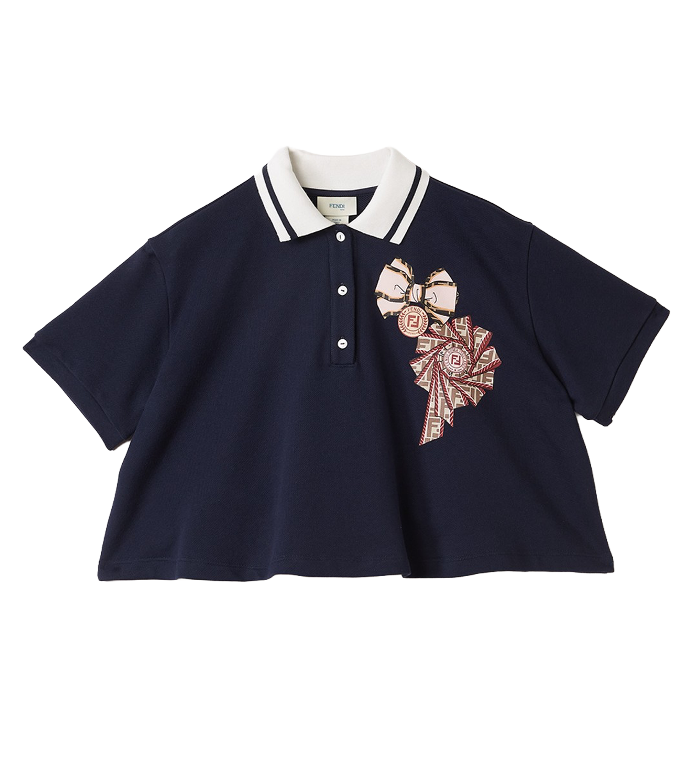 Fendi Oversized poloshirt met logoprint in marineblauw