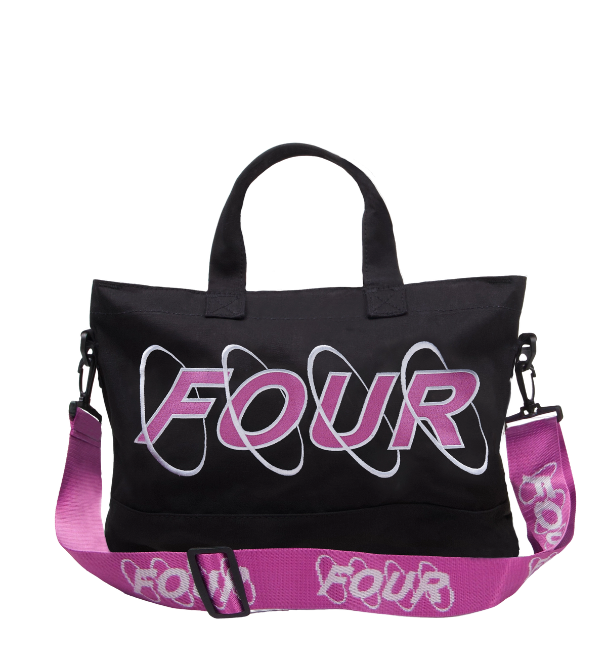 Circles Embroidery Shopper Wit/roze