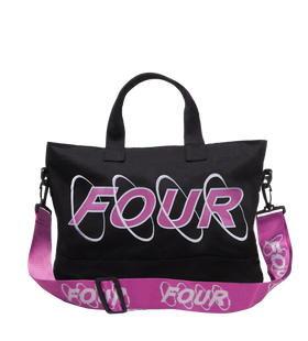 Circles Embroidery Shopper Wit/roze