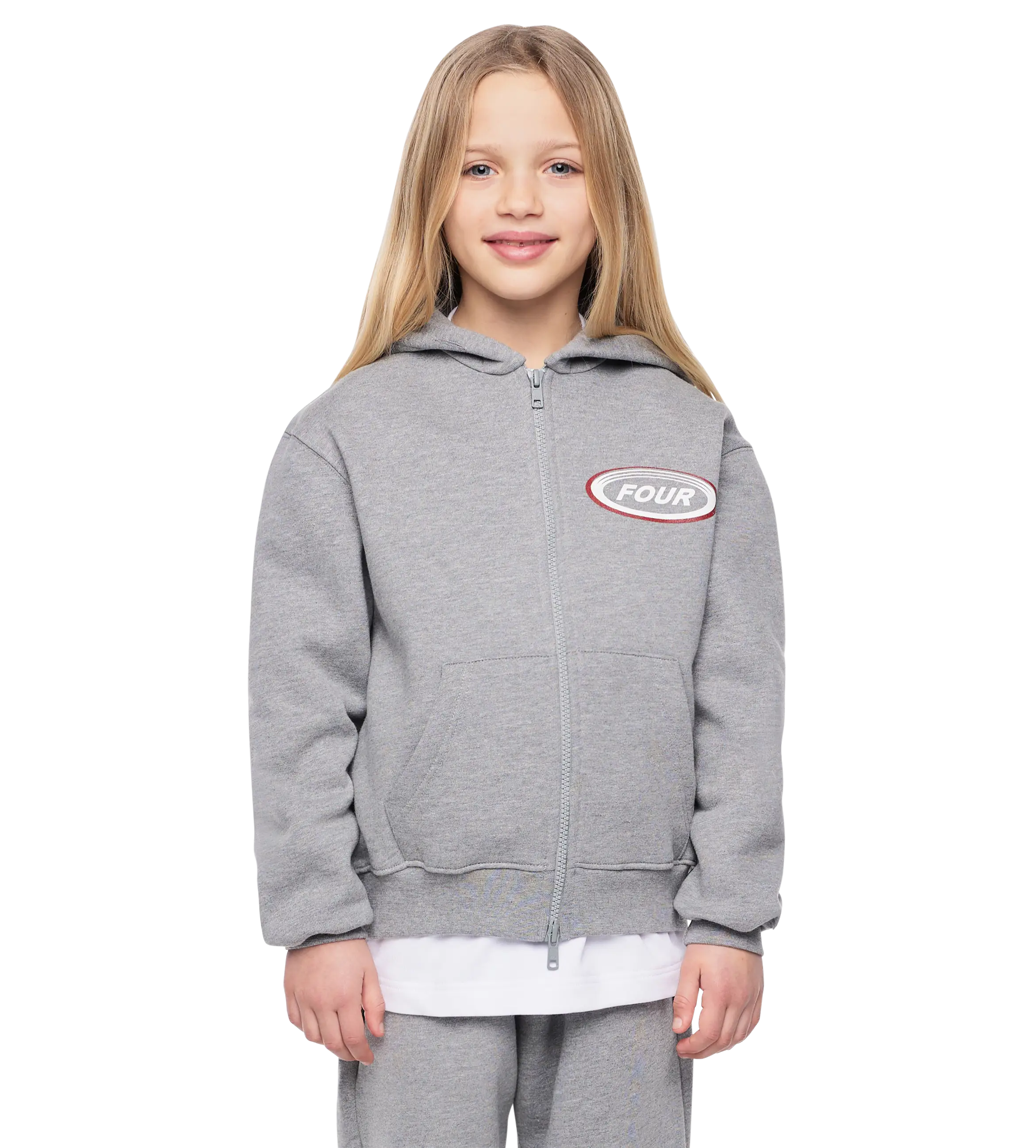 Reconstructed Circles Zip Up Hoodie Grey Melange