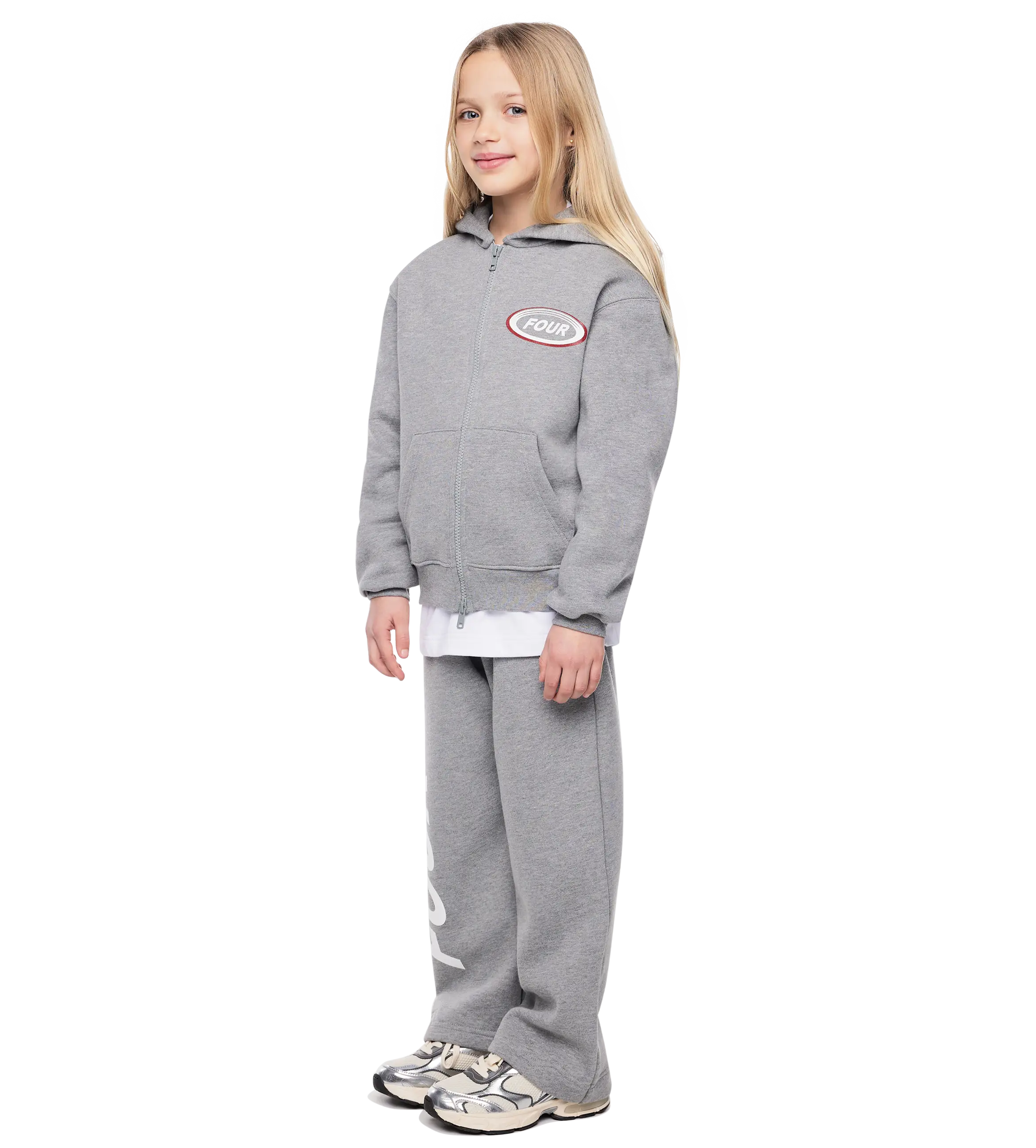 Reconstructed Circles Zip Up Hoodie Grey Melange