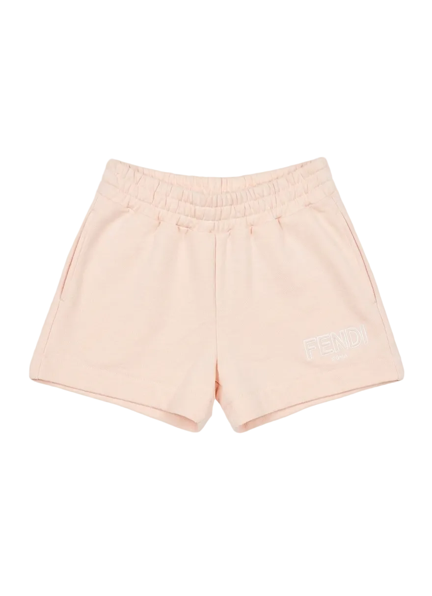 Fendi Felpa Logo Shorts in Light Pink
