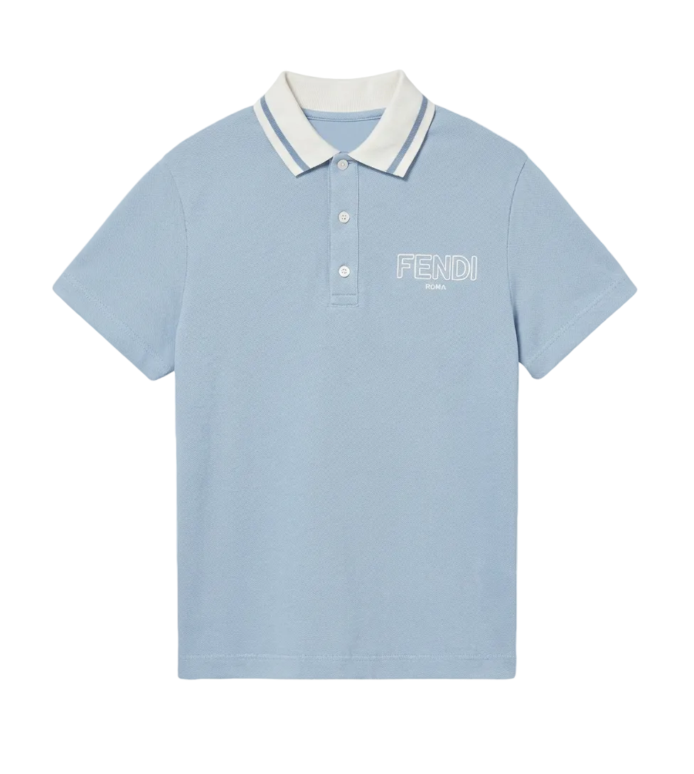 Fendi Polo Jersey in Light Blue