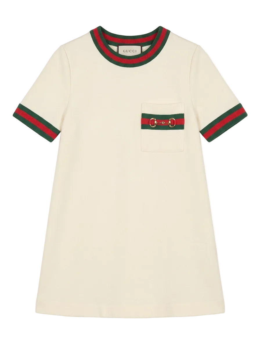 Gucci Katoenen kinderjurkje met Horsebit in Wit