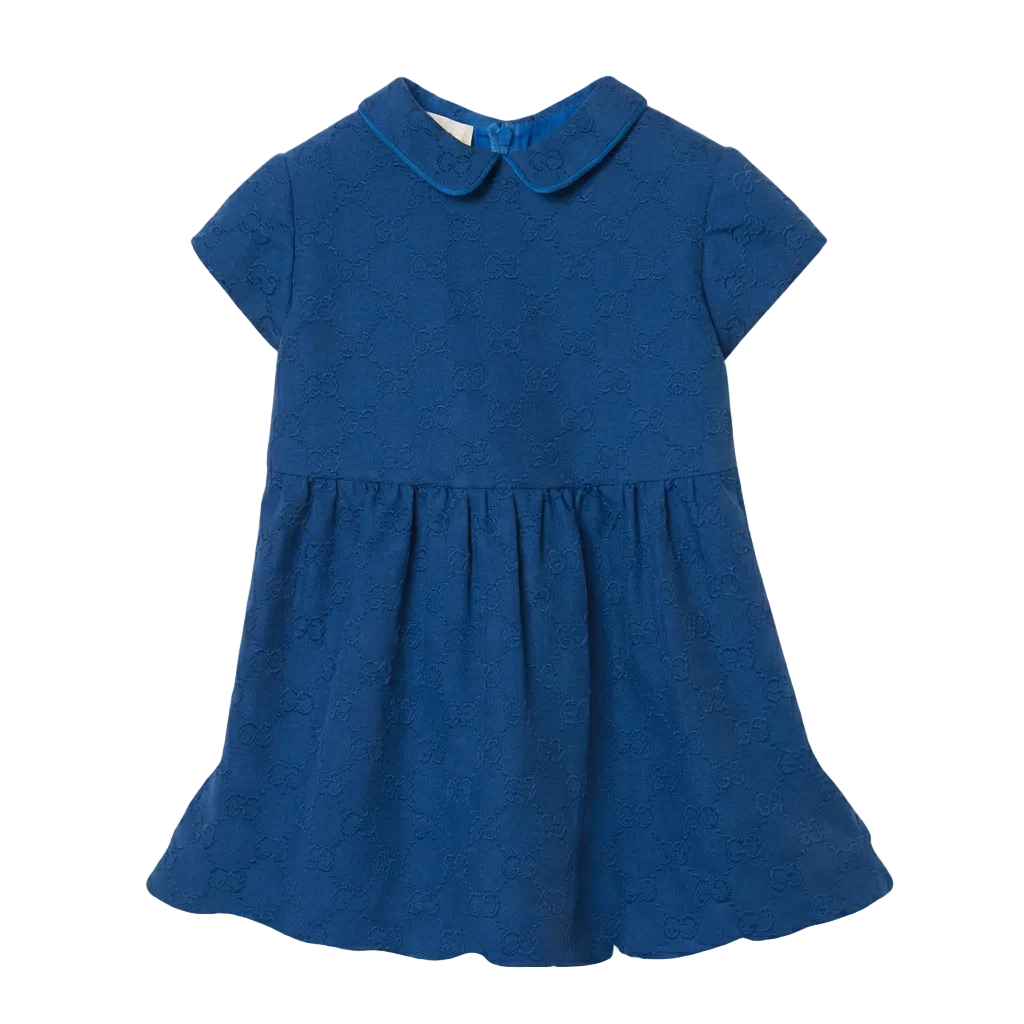 Gucci Babyjurk van GG-katoen in blauw