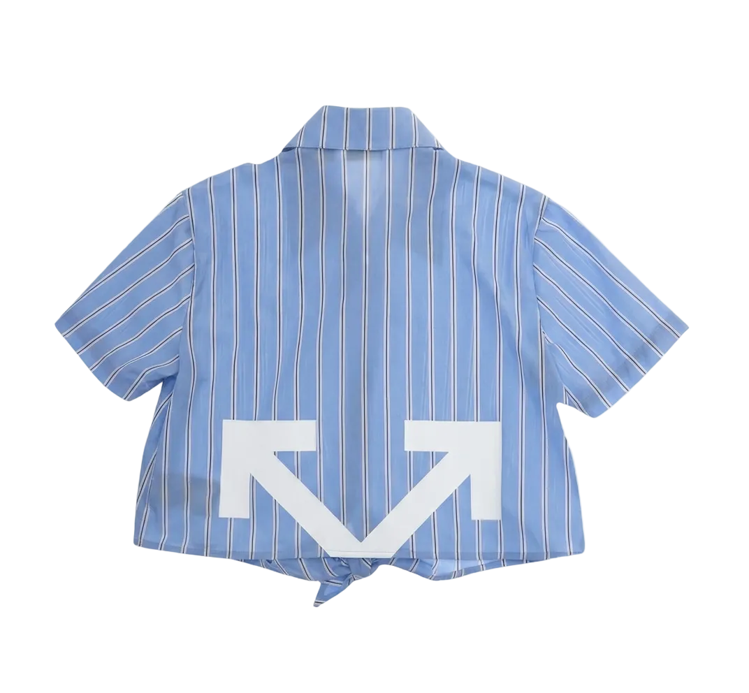 Off-White Striped Shirt in Sky Blue