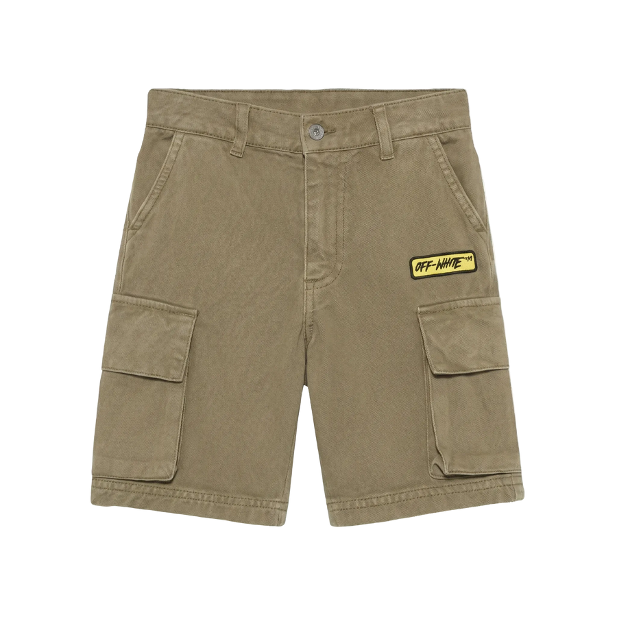 Off-White Logo Patch Diag Cargo Short in Khaki