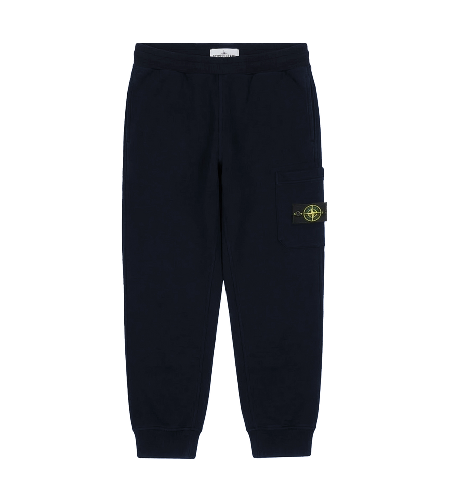 Stone Island Organic Cotton Fleece Joggers with pockets in Navy