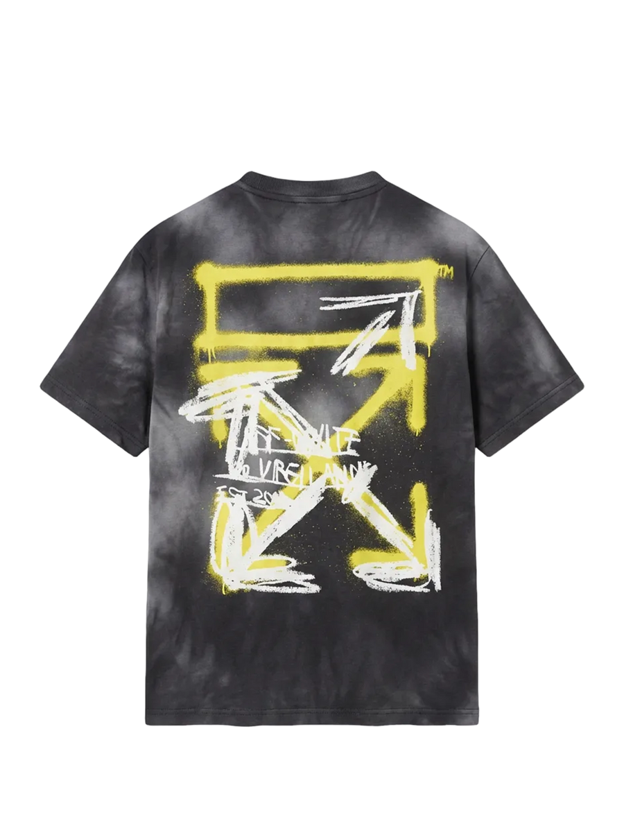 Off-White Arrow Spray T-Shirt in Black Acid Wash