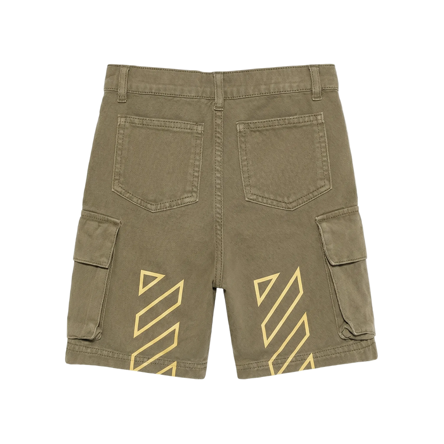 Off-White Logo Patch Diag Cargo Short in Khaki