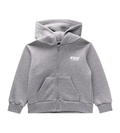 Logo Zip up Hoodie Melange Grijs