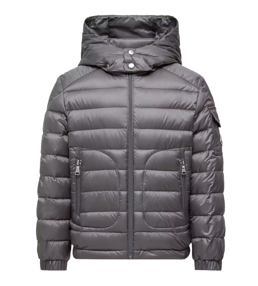 Moncler Lauros Hooded Down Jacket in Grey (Kids)