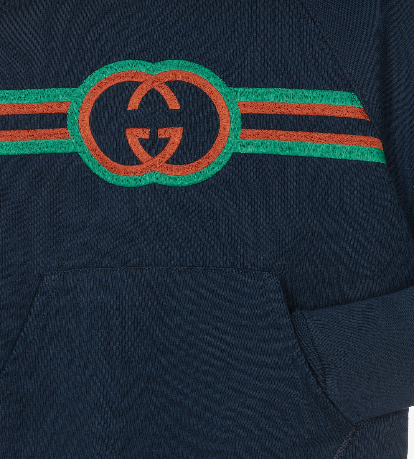 Embroidered Hoodie Blue