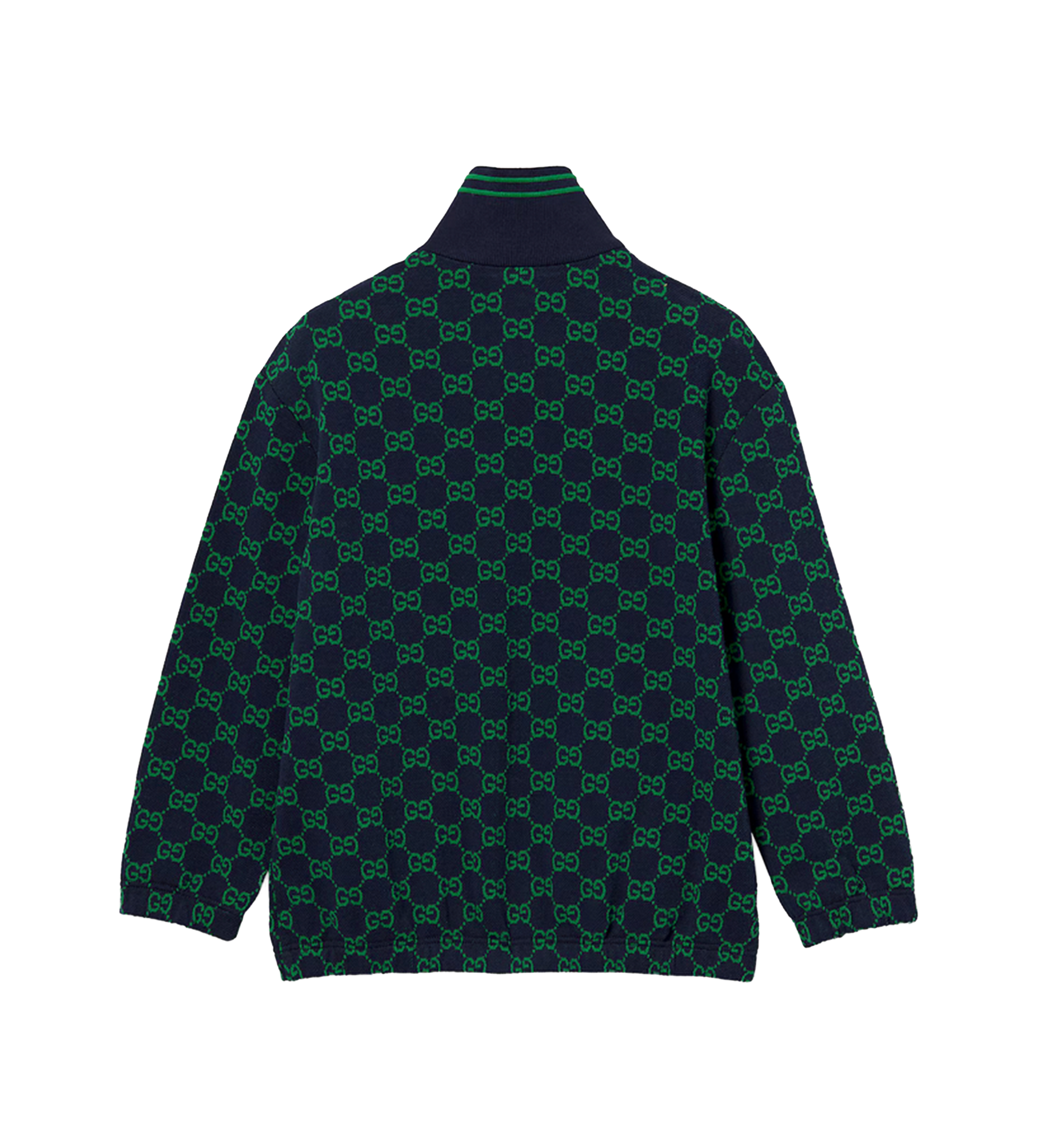 Gucci Children’s GG Cotton Zip Jacket in Navy/Green