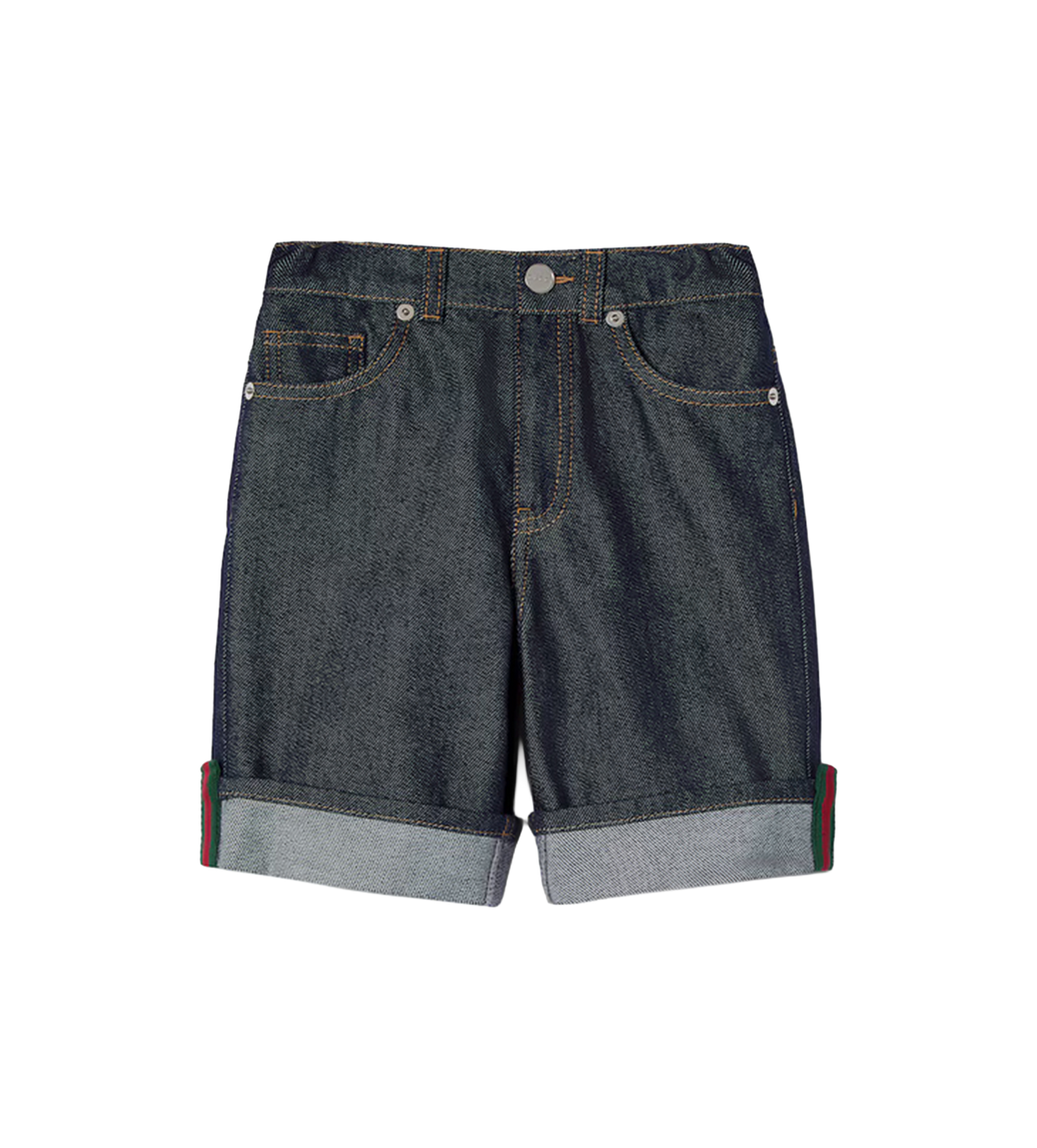 Gucci Kinderdenim Shorts Met Web in Donkerblauw