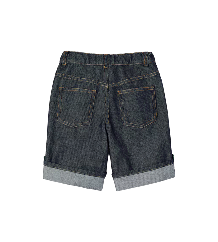 Gucci Kinderdenim Shorts Met Web in Donkerblauw