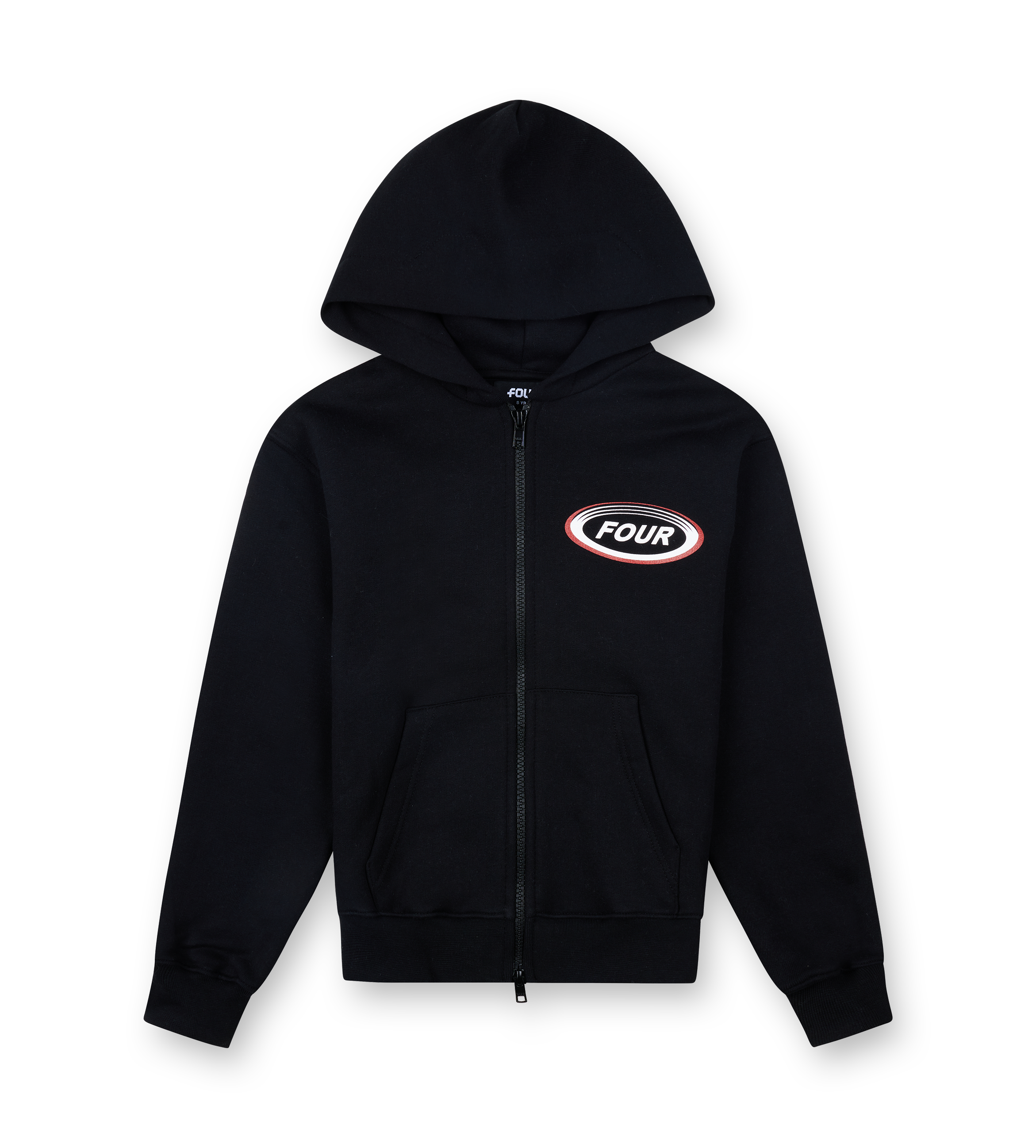 Reconstructed Circles Zip Up Hoodie Black
