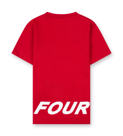 Reconstructed Circles Boxy T-shirt Savy Rood