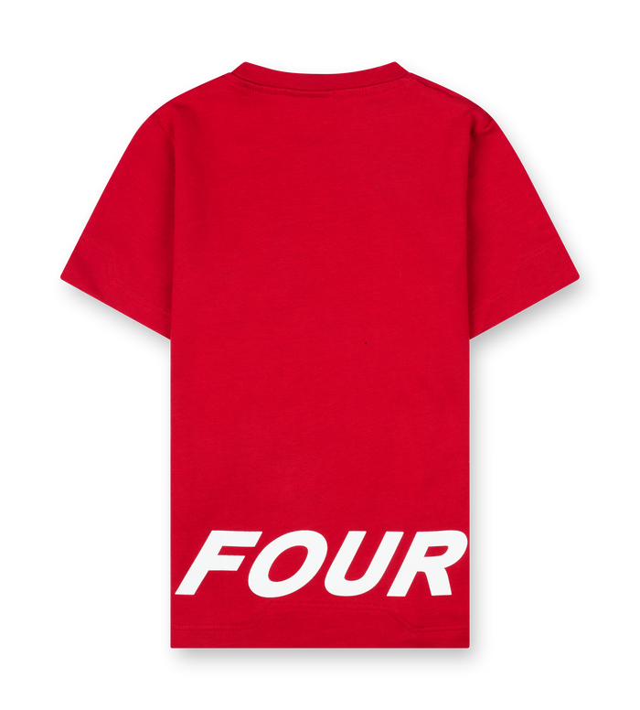 Reconstructed Circles Boxy T-shirt Savy Rood