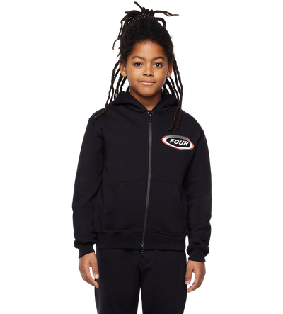 Reconstructed Circles Zip Up Hoodie Zwart