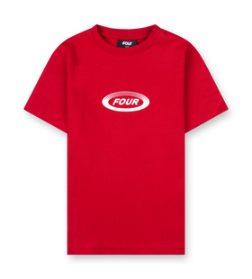 Reconstructed Circles Boxy T-shirt Savy Rood