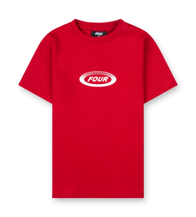 Reconstructed Circles Boxy T-shirt Savy Rood
