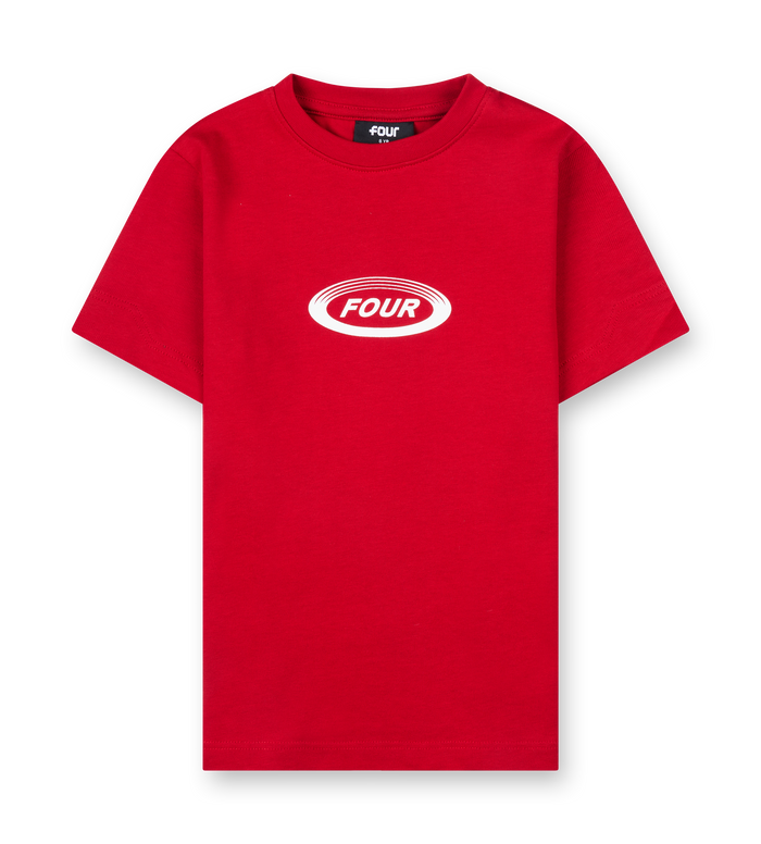 Reconstructed Circles Boxy T-shirt Savy Rood