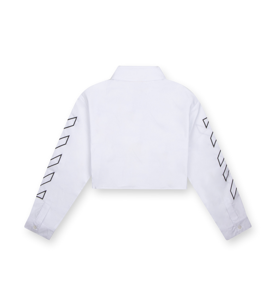 OFF-WHITE Kids Arrow-Print Cropped Shirt in White (Kids)