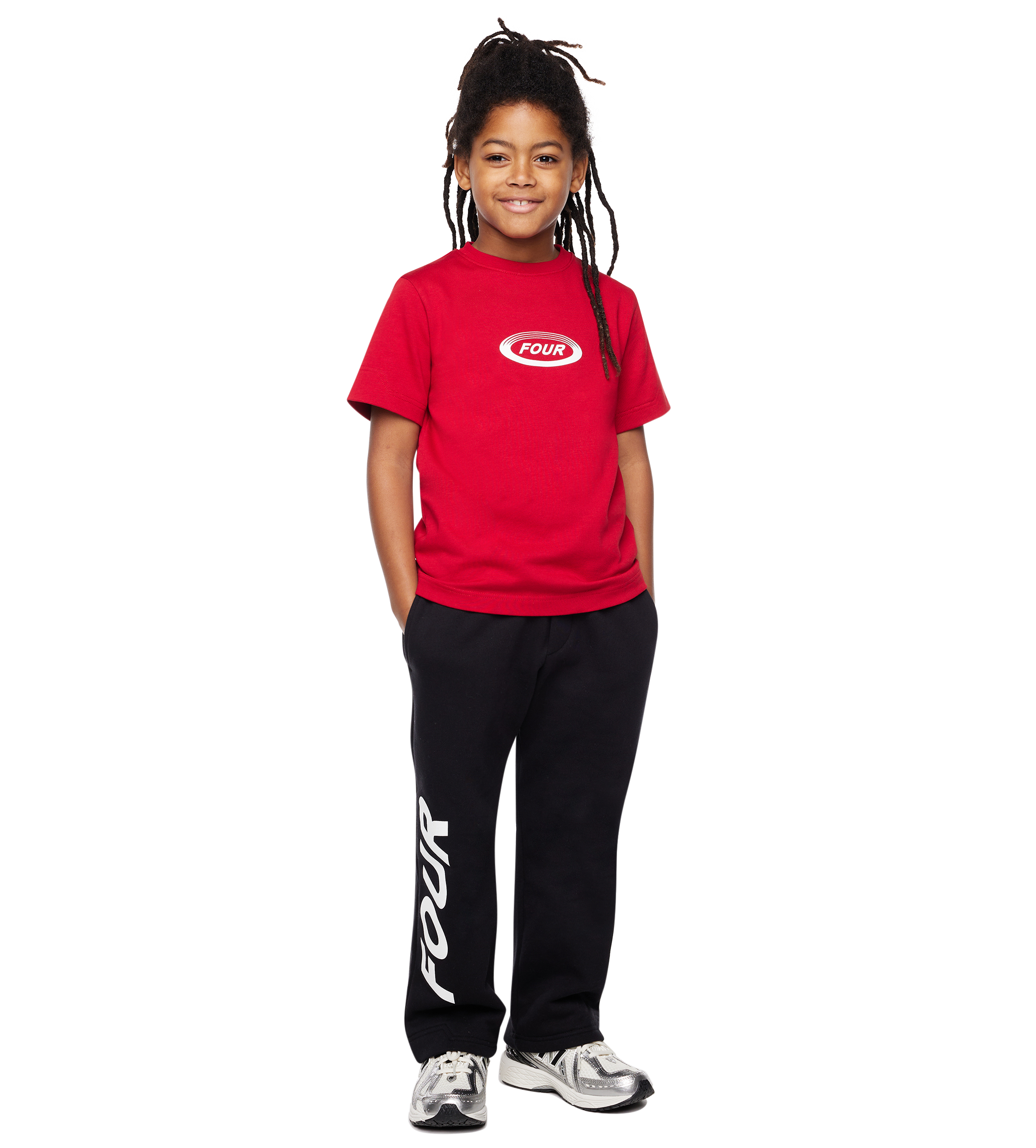 Reconstructed Circles Boxy T-shirt Savy Red