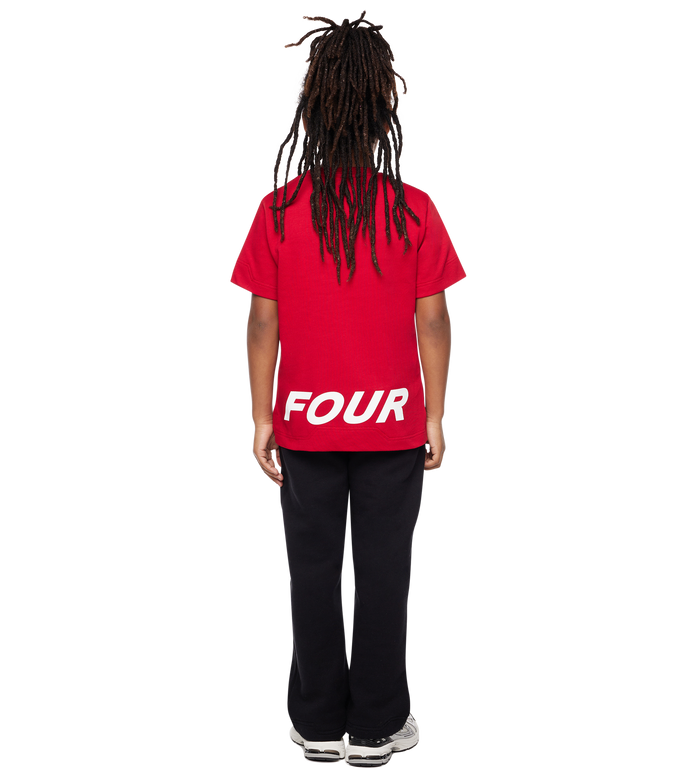Reconstructed Circles Boxy T-shirt Savy Rood