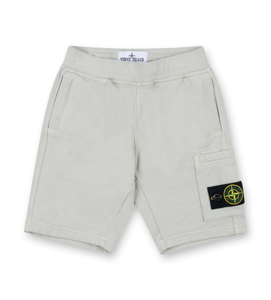 Stone Island Shorts with Compass Patch in Pearl Grey