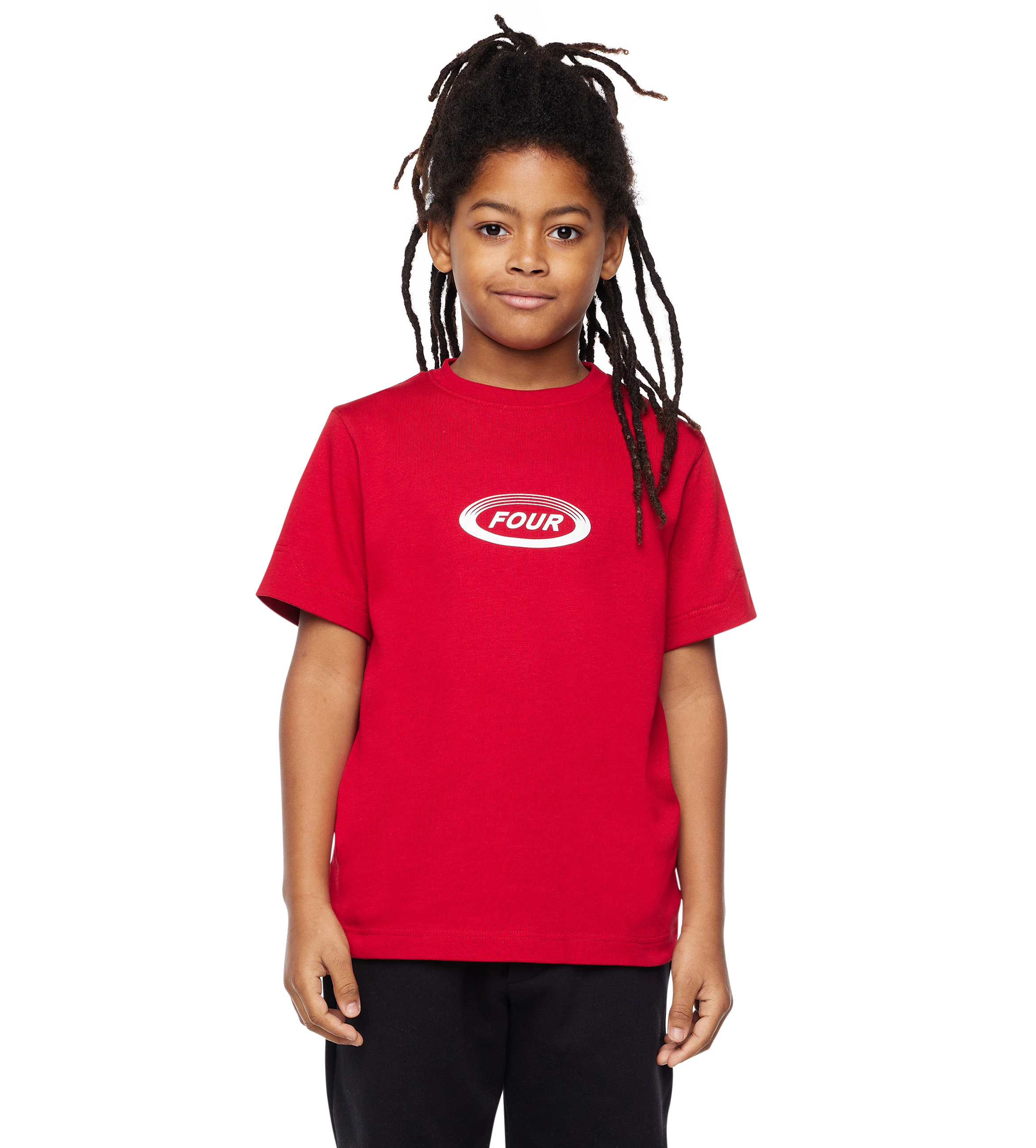 Reconstructed Circles Boxy T-shirt Savy Red