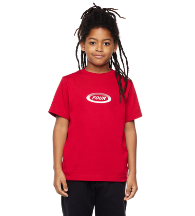 Reconstructed Circles Boxy T-shirt Savy Rood
