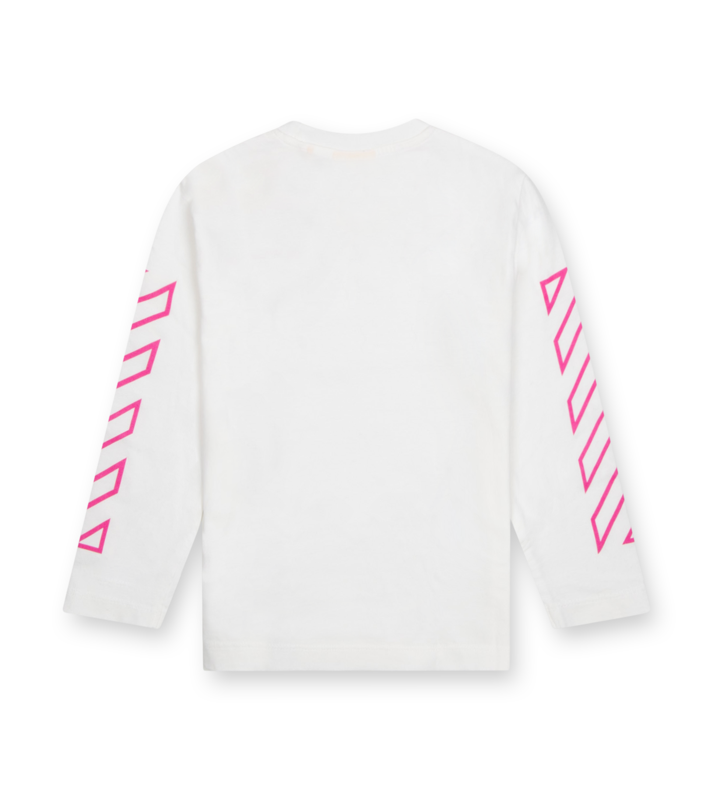 OFF-WHITE Diag Outline Flock Longsleeve in White/Pink (Kids)