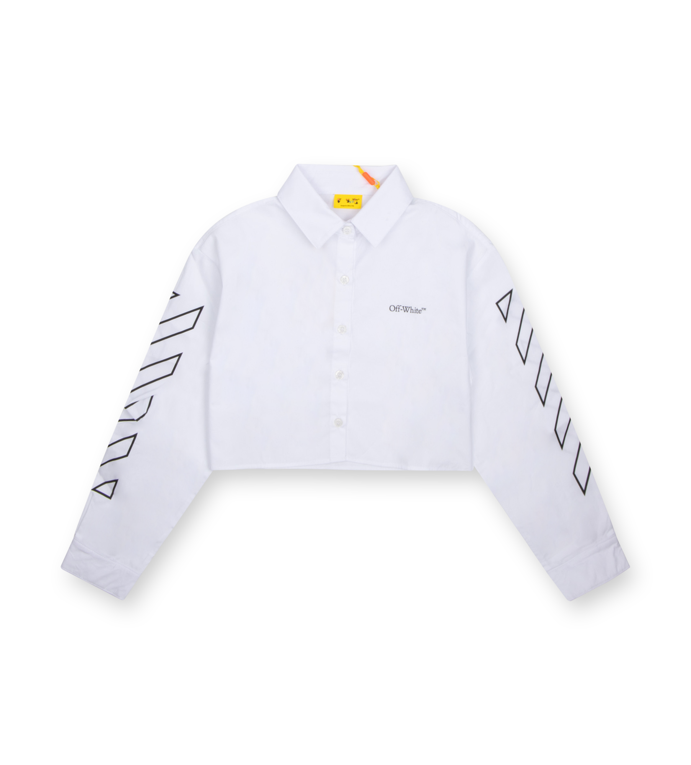 OFF-WHITE Kids Arrow-Print Cropped Shirt in White (Kids)