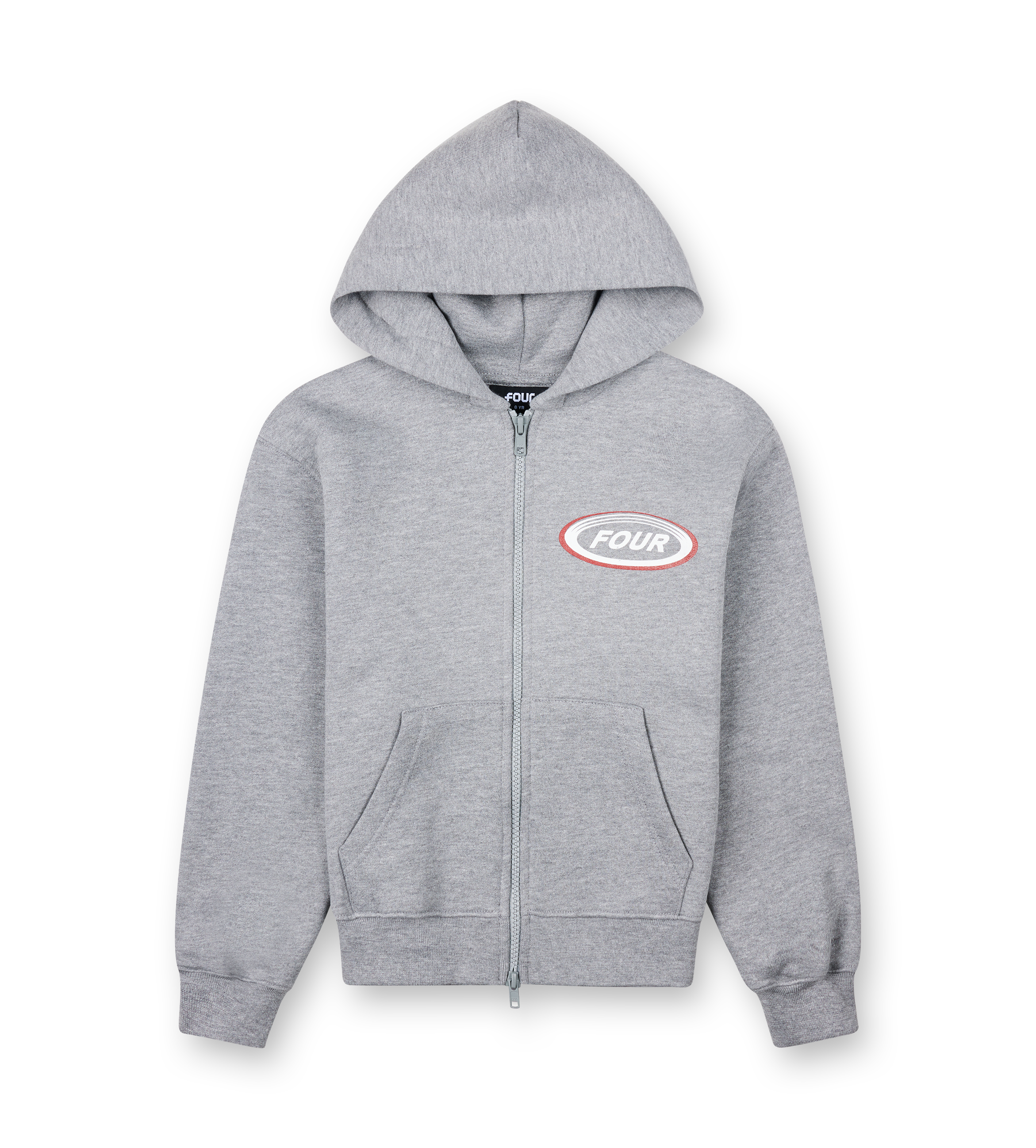 Reconstructed Circles Zip Up Hoodie Grey Melange
