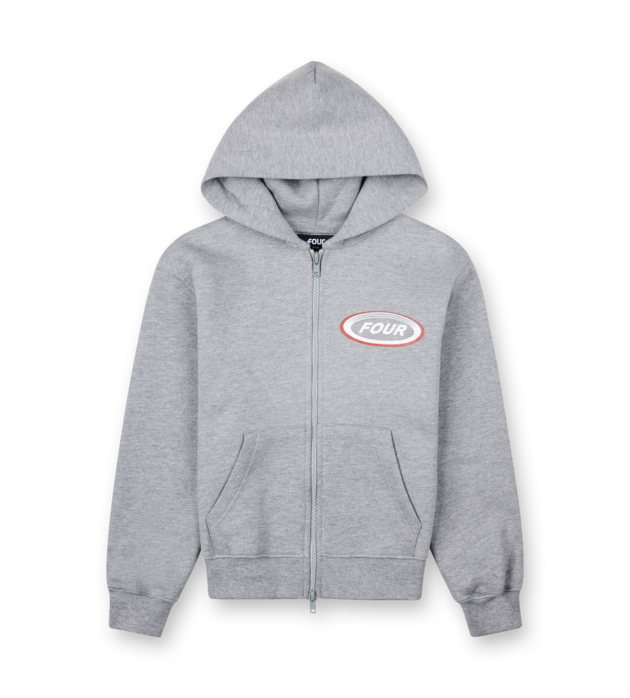Reconstructed Circles Zip Up Hoodie Grey Melange