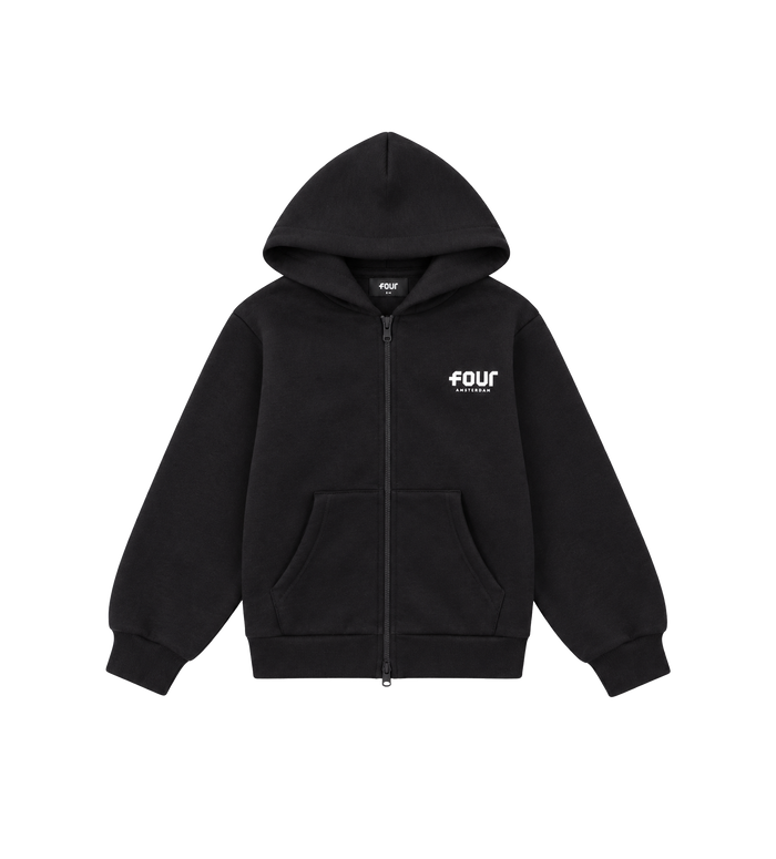 Logo Zip Up Hoodie black