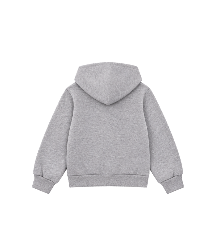 Logo Zip up Hoodie Melange Grijs